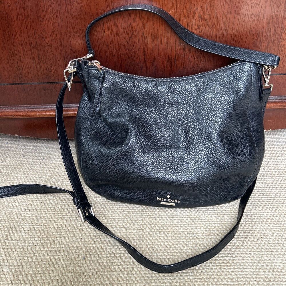 Kate Spade Shoulder Bag Purse Black Pebbled Leather J183 PXRU7834 Q393 03/17